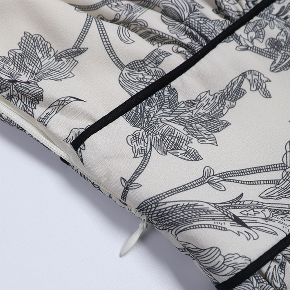Chinese Retro Ink Printed Dress