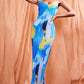 Fashion Women's Wear Sling Pleated Printing Dress