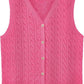 European And American Women's Fashion Sweater Vest Twisted Knitted Short