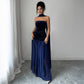Elegant Strapless Patchwork Dress For Women