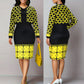 Plus Size Women's Vest Dress Cardigan Jacket Two-piece Set