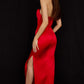 Satin Tube Top Split Knee-length Dress