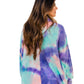 Ladies Tie Dye Hooded Long Sleeve Sweatshirt Pullover