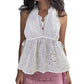 Jacquard Lace Edge Halterneck Vest Irregular Hem Bottoming Shirt