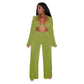 Ensemble bikini décontracté à manches longues et pantalon large pour femme