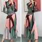 Geometric Pattern Fashion Pleated Women's Two-piece Set