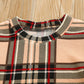 Girls Fashion Plaid Short Sleeve Top Skirt Two Piece Set