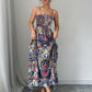 Mid Length Womens Printed Slip Dress