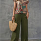 Niche Casual Printed Shirt With Wide-leg Trousers