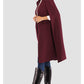 Manteau coupe-vent long pour femme avec châle