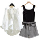 Ensemble trois pièces chemise et short style tempérament de Fried Street