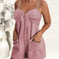Women's Clothing Elegant Solid Color Metal Strap Pocket Short Casual Jumpsuit