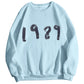 Pull décontracté à manches longues et col rond, style 1989