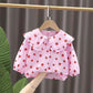 Chemisier à manches longues fraise, vêtements de printemps à la mode pour petite fille