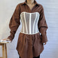 Women's Fashion Mesh Tight Strappy Bustier Top
