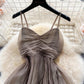 Travel Holiday Style Bandeau Sling Long Dress