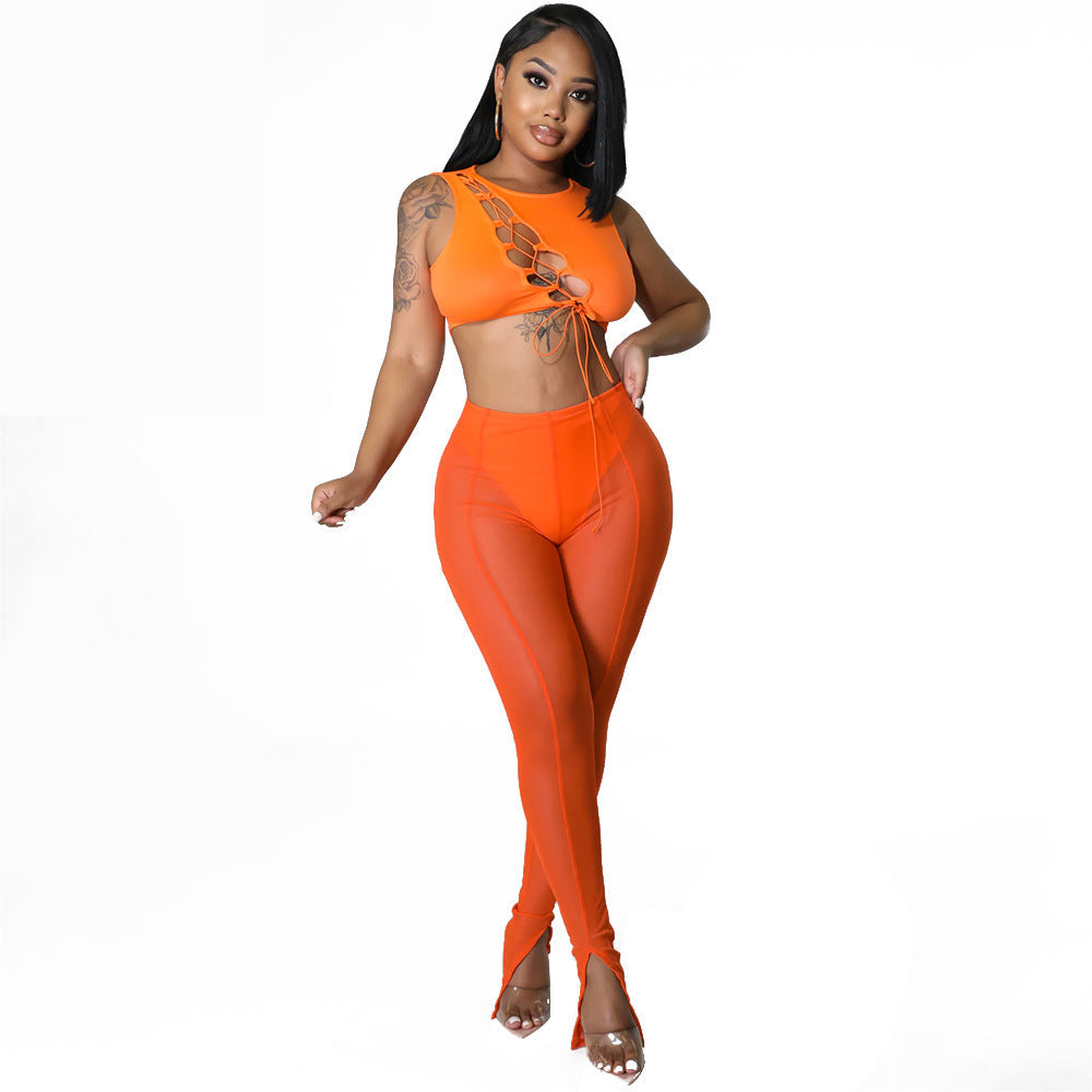Leggings transparents en maille fine pour femmes