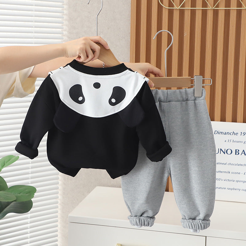 Spring And Autumn Children Sweater Pants Suit