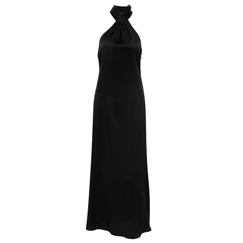 New French Halter Sleeveless Evening Dress For Women