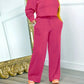 Women's Long-sleeved Round Neck Sweater Elastic Waist Pants Casual Fashion Two-piece Suit