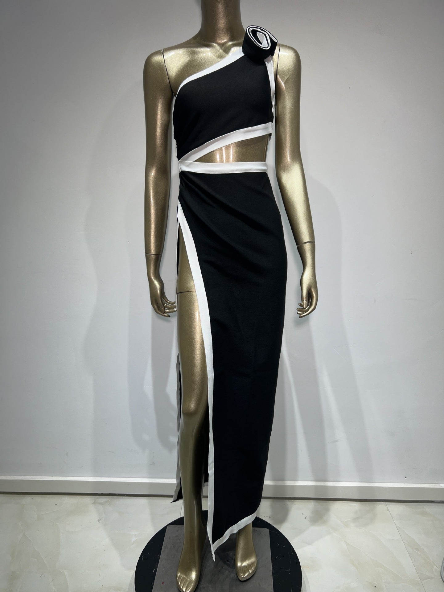 Bandage Dress European And American Shoulder Dress