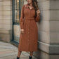 Casual Elegant Retro Style Lace Lapel Shirt Corduroy Dress