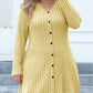 Women's Plus Size Button Deep V Stripe Dress
