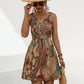 European And American Knot Printing Smocking Dress