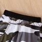 Camouflage Hooded Sleeveless Top Shorts Suit