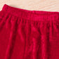 Girls Fall Winter Christmas Solid Color Raw Edge Flare Pants Two Piece Set