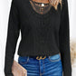 Lace Patchwork Round Neck Women's Long-sleeved T-shirt