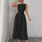 European And American-style Sleeveless Figure-flattering Waist-cinching Dress