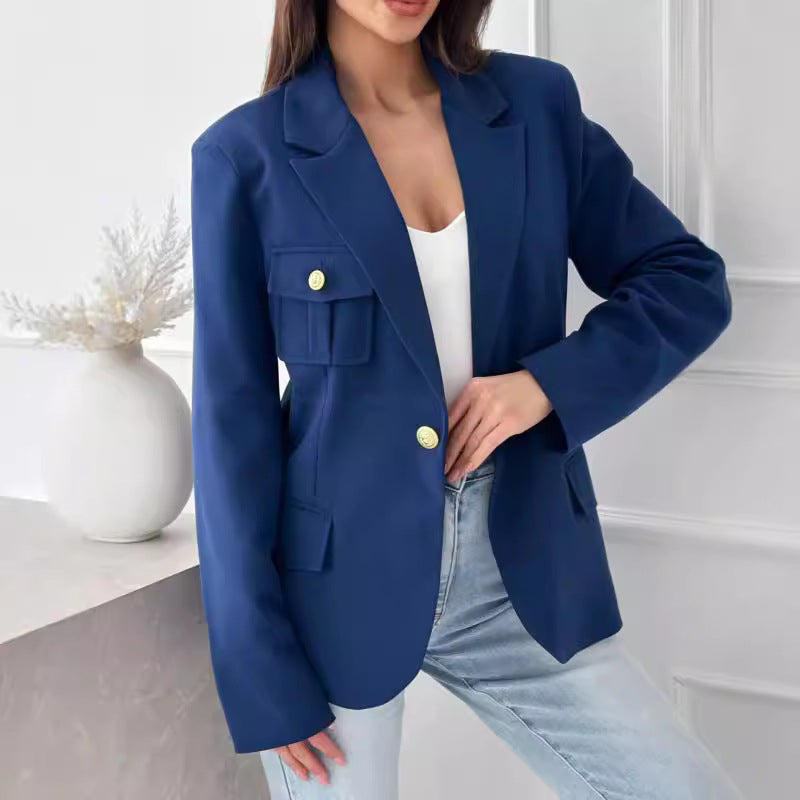 Petit manteau croisé uni pour femme