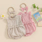 Lace Jumpsuit Girls' Sleeveless Baby Bodysuit Romper Headscarf