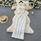 Bow-tie Square-neck Camisole With Cap Sleeves High-waisted Sheath Skirt