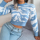 Long Sleeves Cropped Knitted Sweater For Women