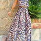 European And American Leisure Leopard Print Top Skirt Two-piece Suit
