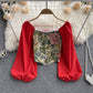 Design Sense Retro Lace Collarbone Top