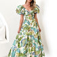 Women's Versatile Casual Waist-tied Puff-sleeve Flare Dress