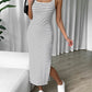 Women's Fashion Sleeveless Knitted Striped Dress