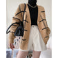 Large Check Loose Long Sleeve Sweater Jacket