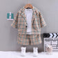 BOys Personality Lapel Three Piece Cardigan Suit