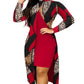 Two-piece Long Sleeve Printed Turtleneck Suit Women