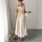 High-end, Exquisitely Crafted Dress Featuring Mesh Patchwork And A Cinched Waistelegant Maxi