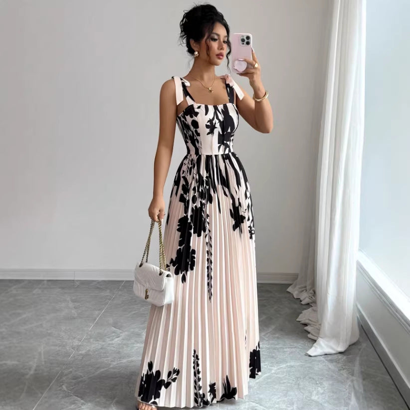Women's Retro Painted Print Slip Dress