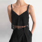 See-through Black Camisole Small Vest For Women