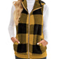 Thick Checks Double-sided Velvet Cardigan Vest Stand Collar Sleeveless Coat