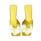 Flower Decoration Open Toe High Heel Slippers Female Summer