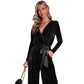 New Women's Solid Color Long Sleeve Jumpsuit
