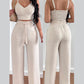 Costume deux pièces à bretelles tendance pour femme